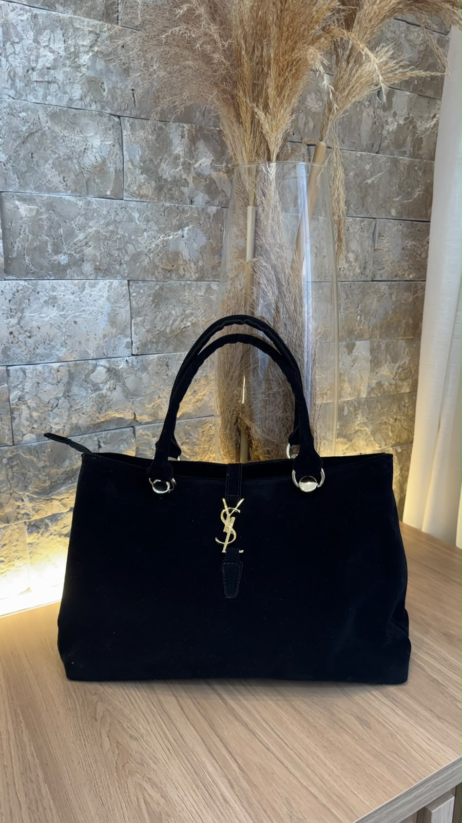 Bolsa Tote YSL em Camurça