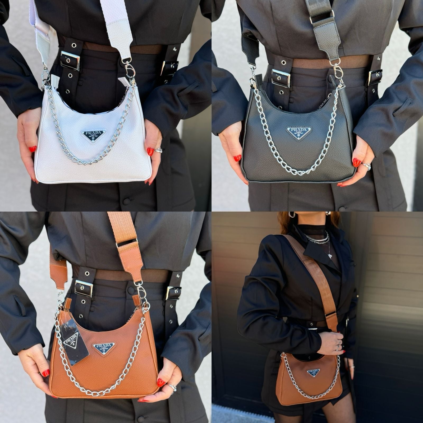 Bolsa Prada Shoulder Bag em Couro