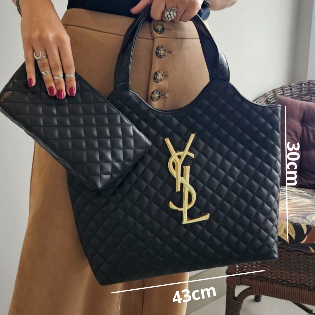 Bolsa Tote Grande YSL + Necessaire