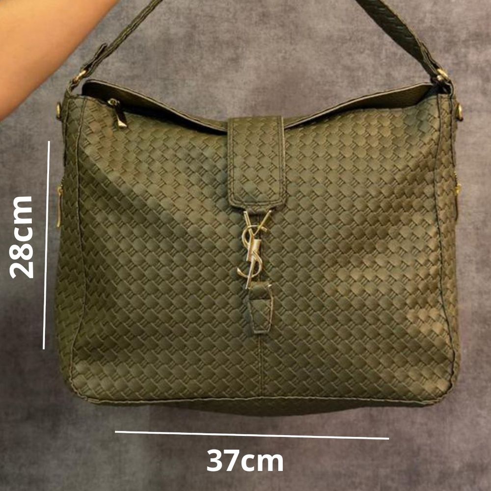 Bolsa Hobo YSL em Couro Trançado