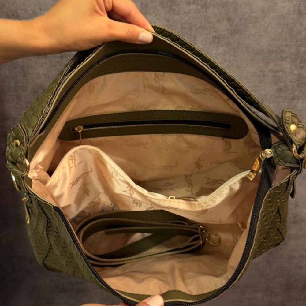Bolsa Hobo YSL em Couro Trançado