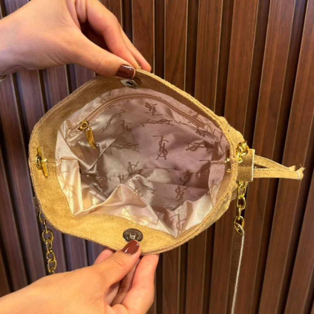 Bolsa Saco YSL em Camurça