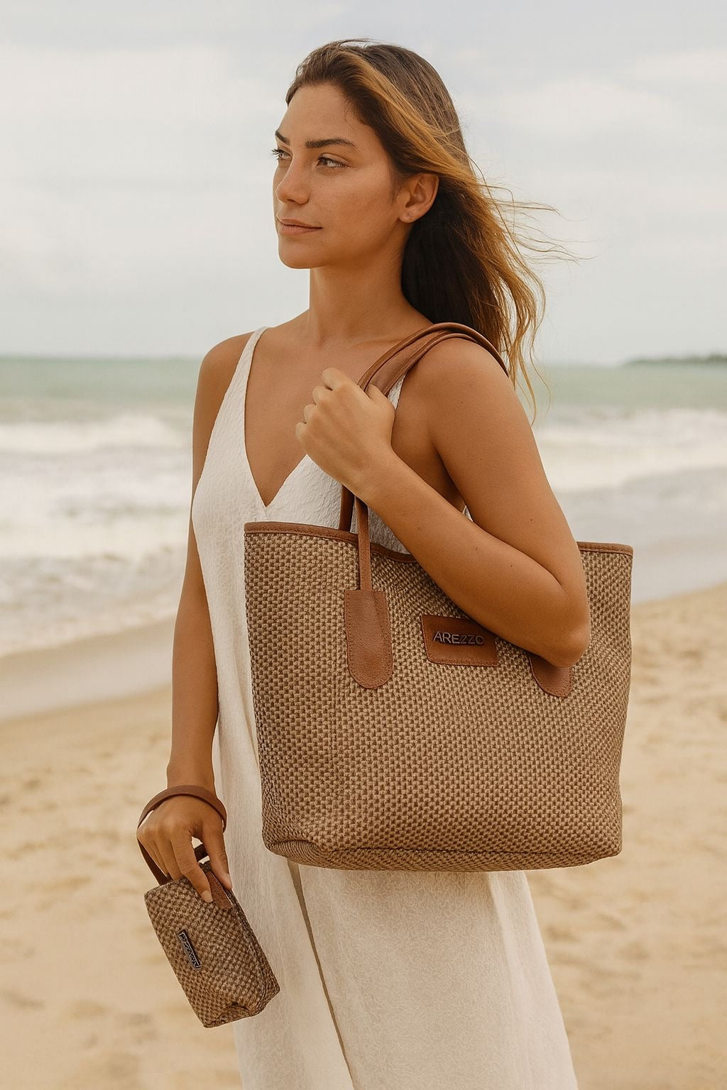 Kit Bolsa Sacola + Necessaire Arezzo