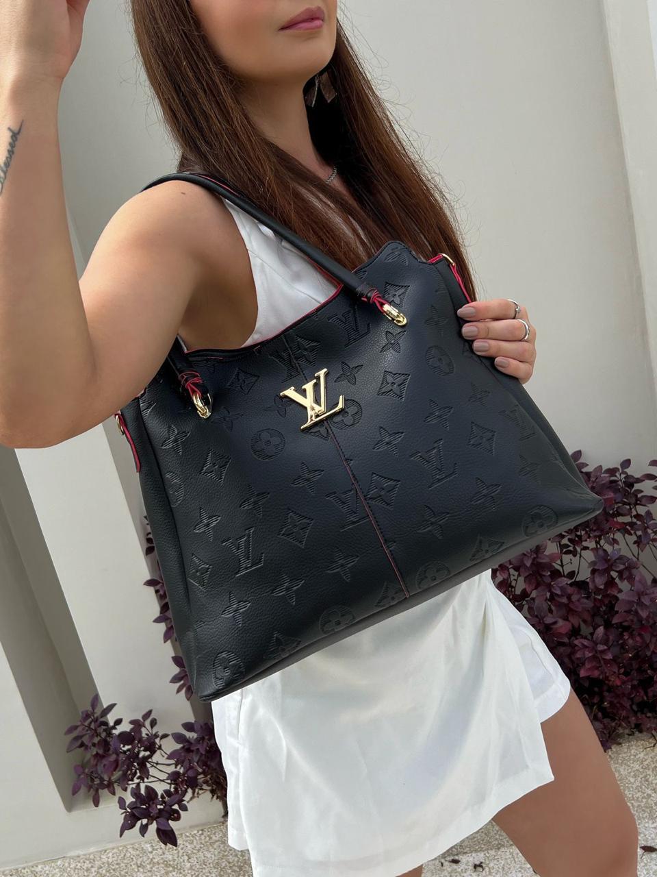 Kit 3 em 1 Louis Vuitton - Bolsa Tote, Bolsa Transversal e Carteira