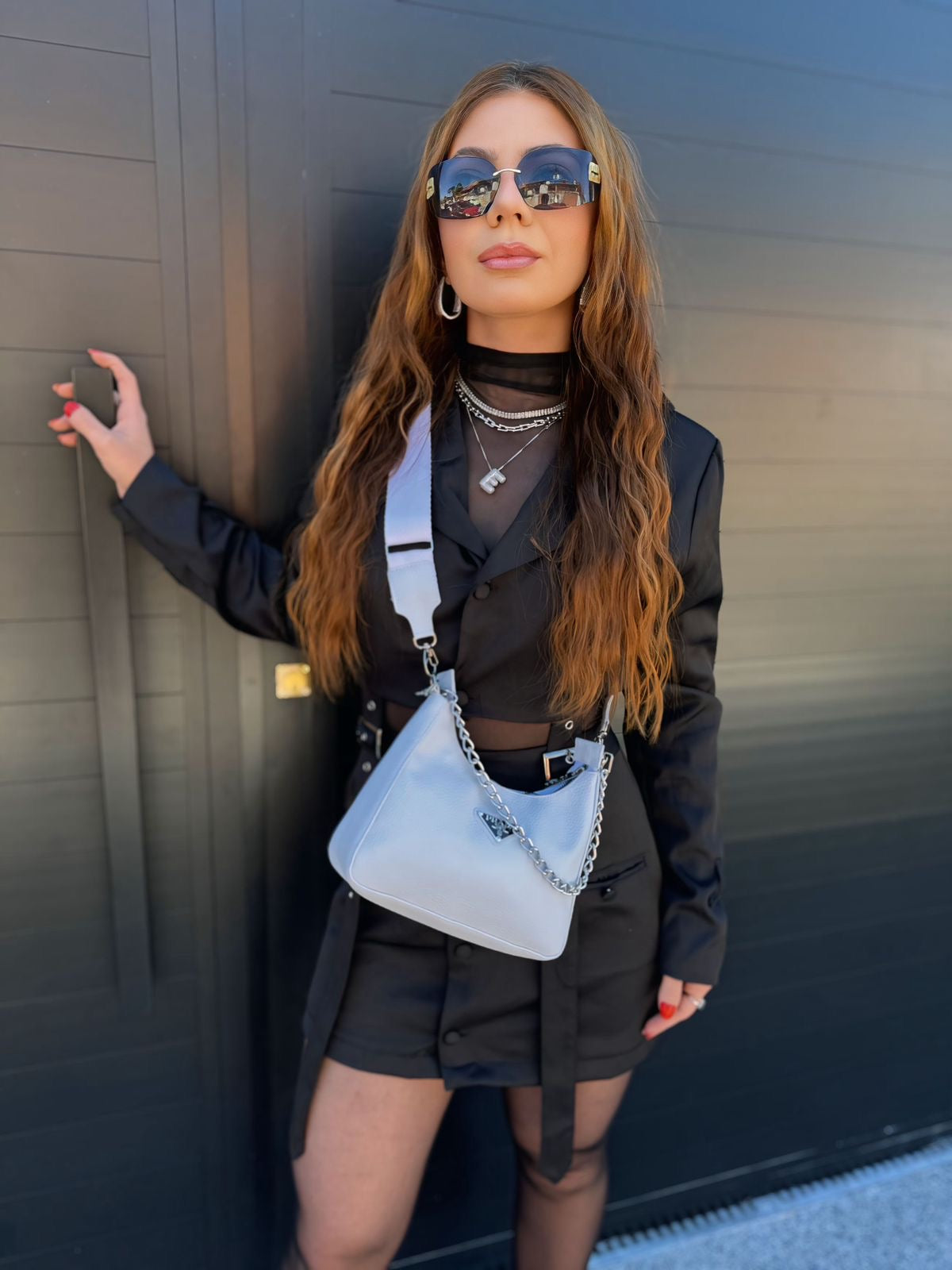 Bolsa Prada Shoulder Bag em Couro