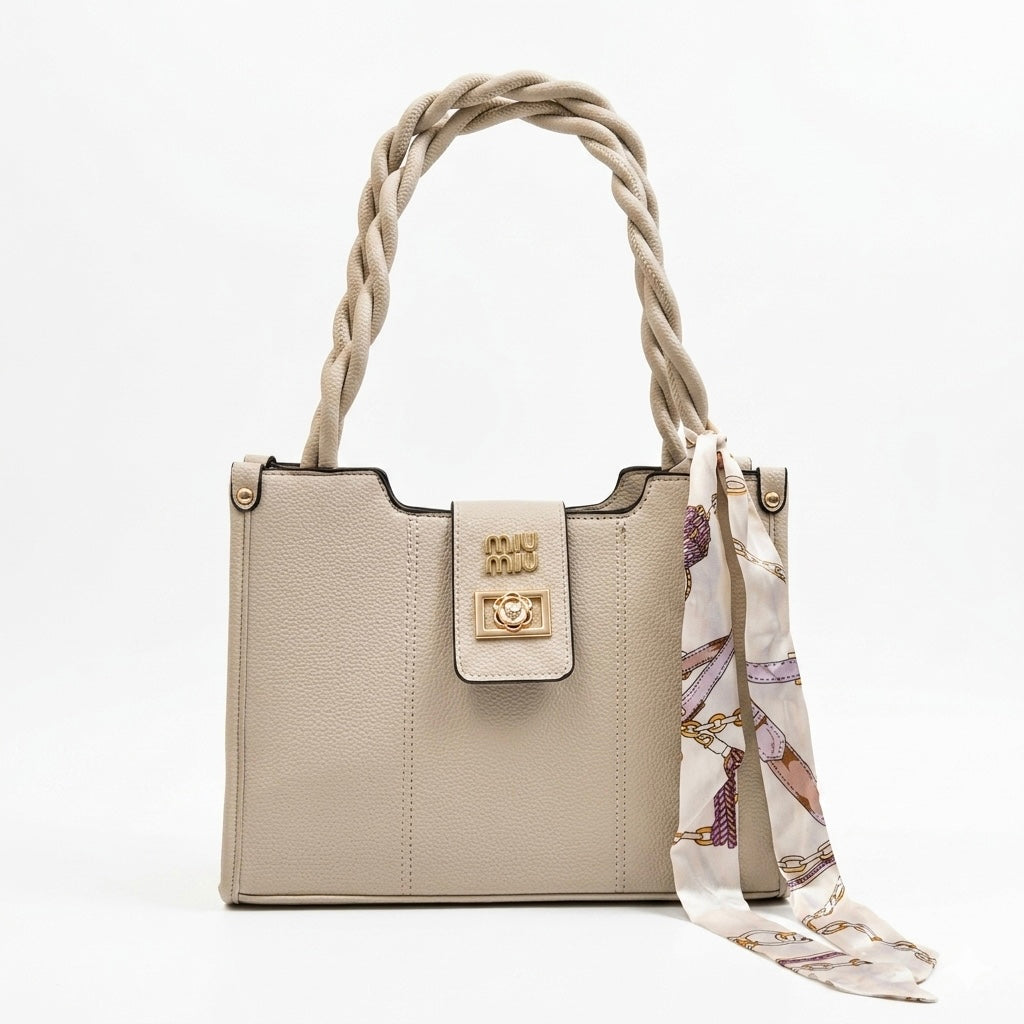 Bolsa Miu Miu com Alça Trançada e Lenço