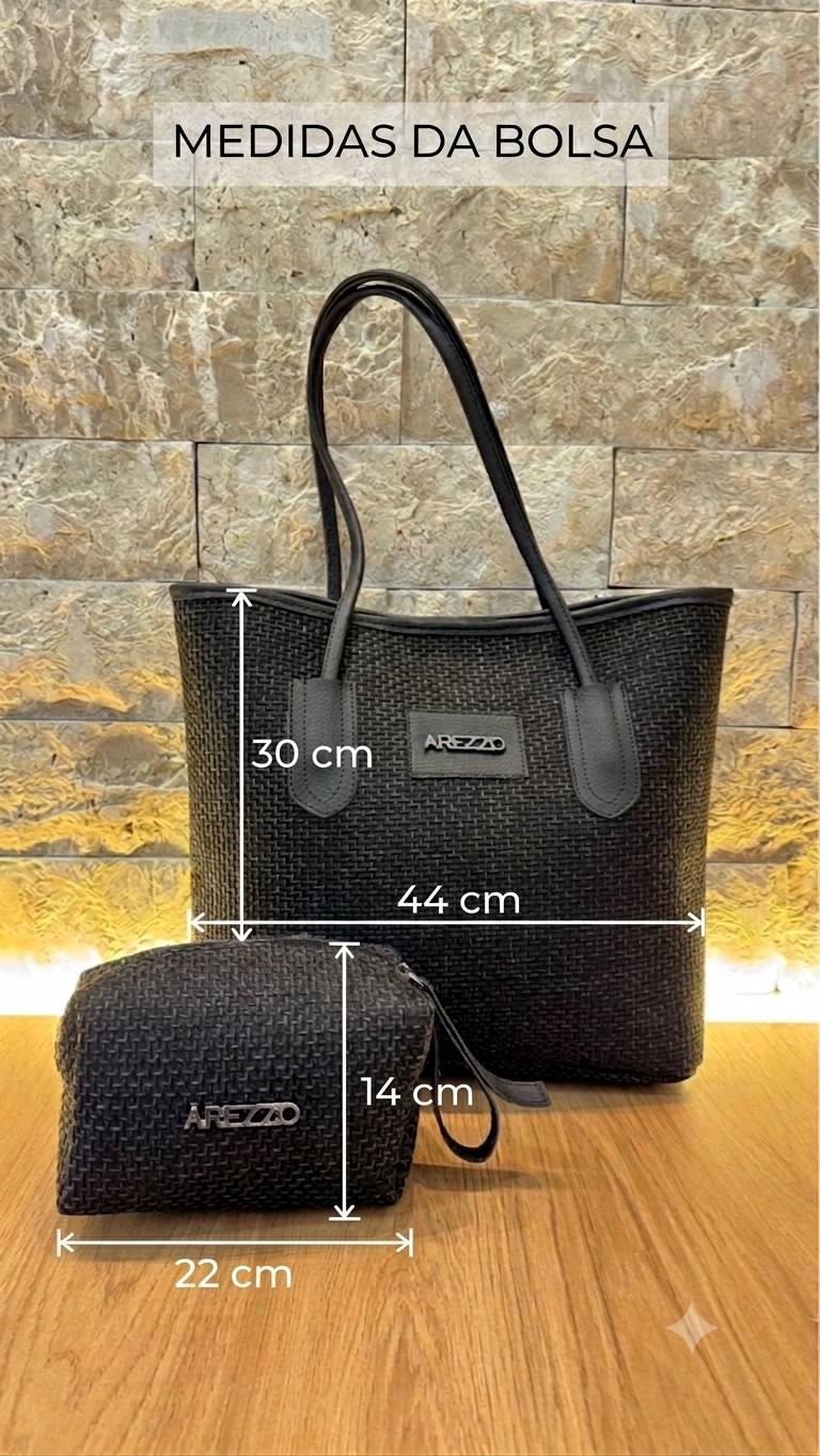 Kit Bolsa Sacola + Necessaire Arezzo