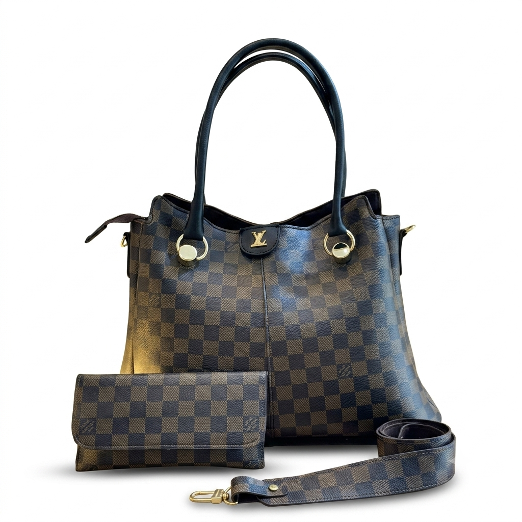 Kit 2 em 1 Madame Louis Vuitton Bolsa + Carteira