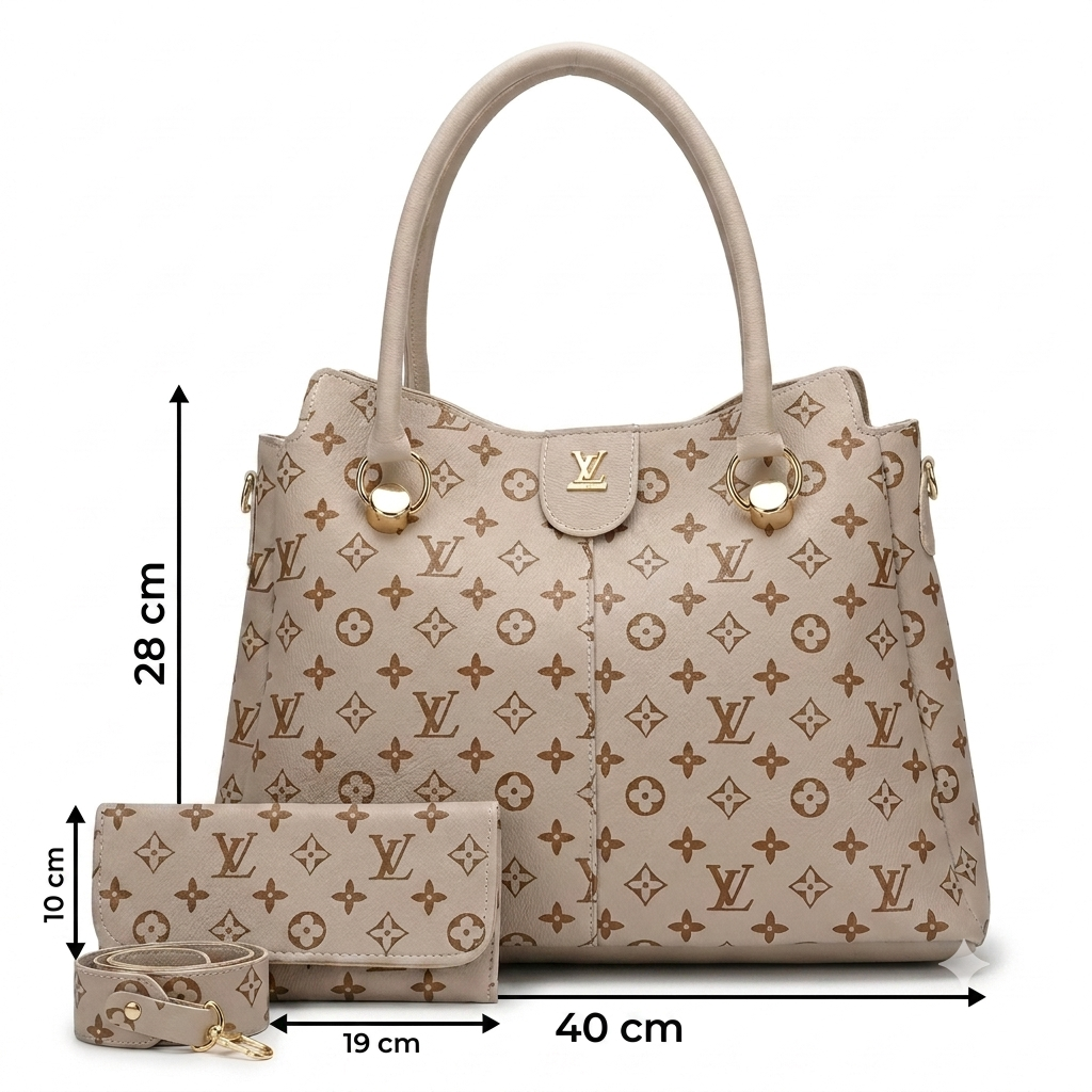 Kit 2 em 1 Madame Louis Vuitton Bolsa + Carteira