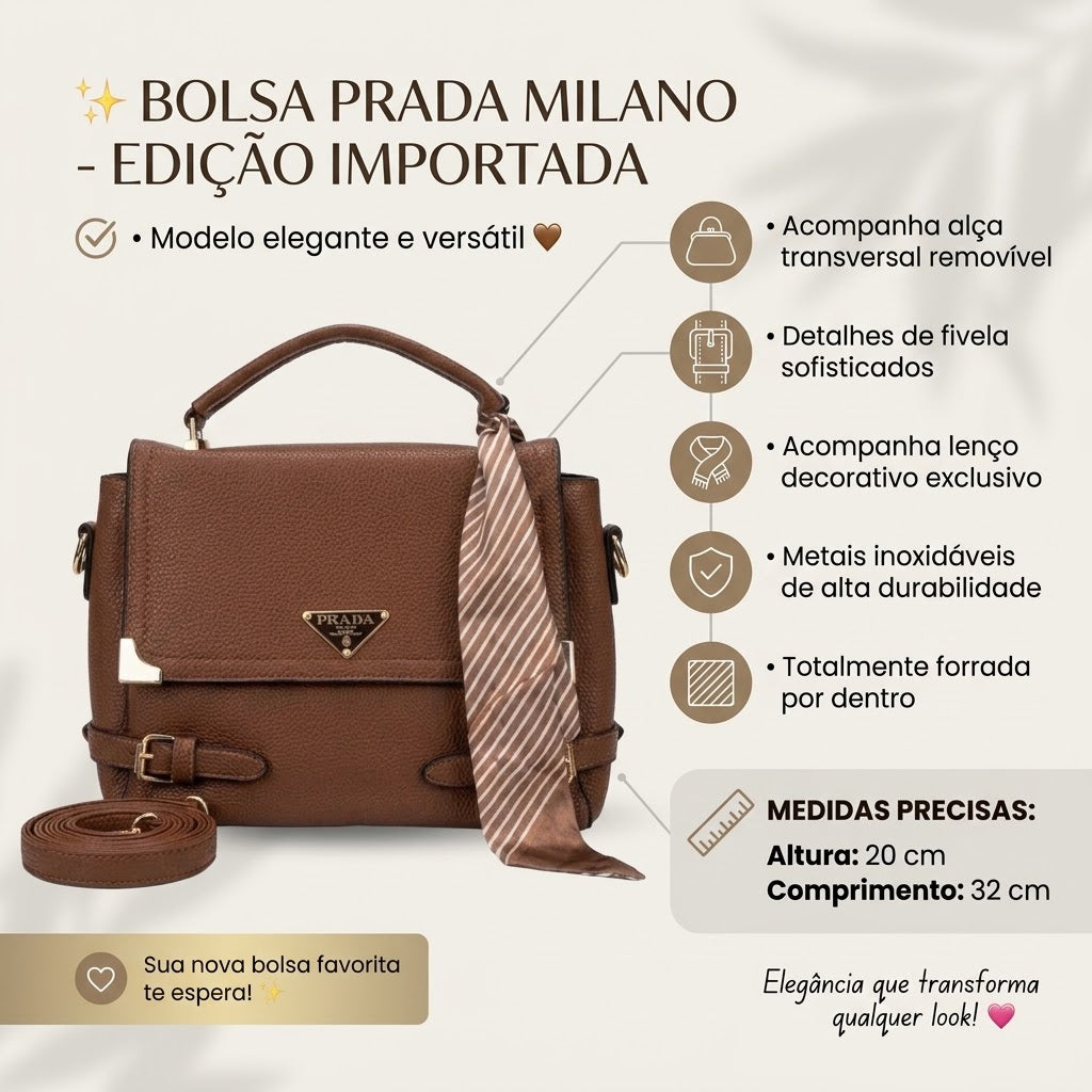 Bolsa Prada Milano com Lenço