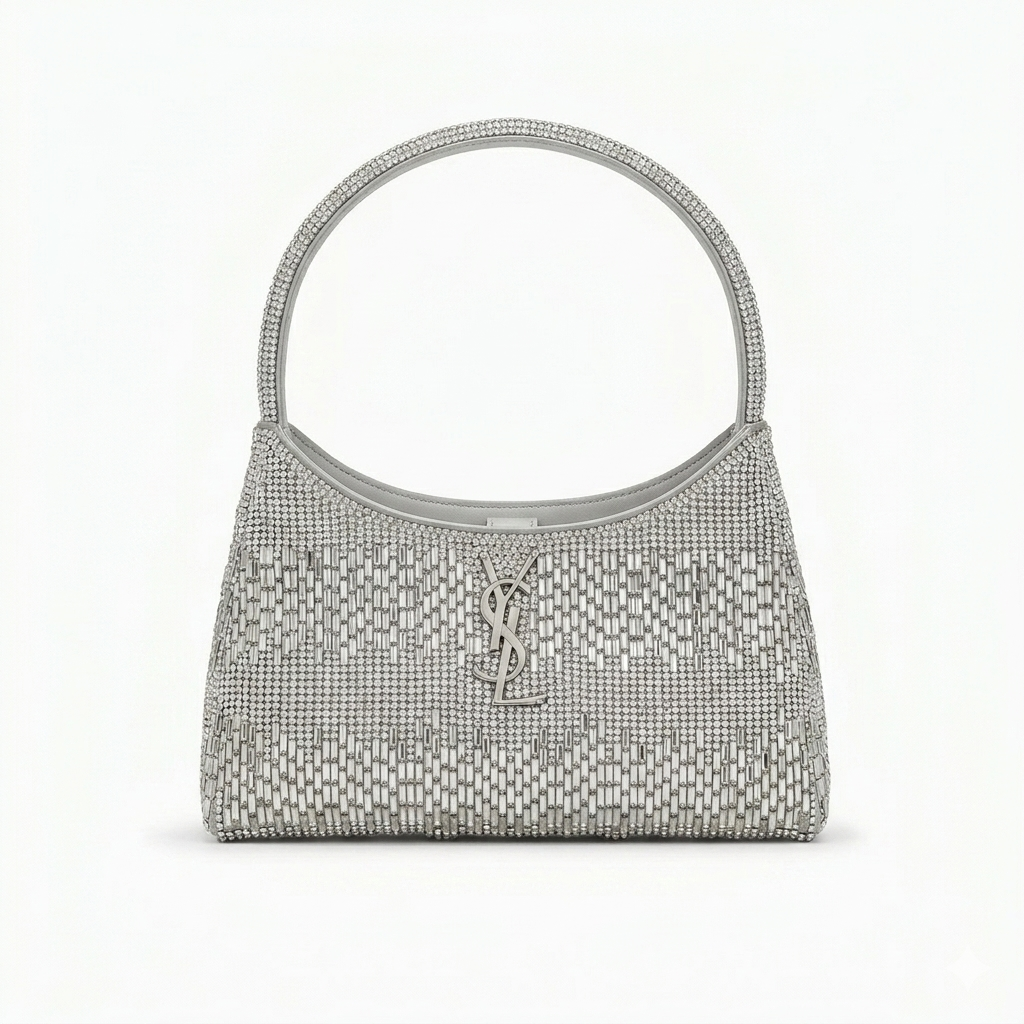 Bolsa Baguete YSL com Strass