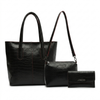 Kit Arezzo Croco 3 em 1 - Bolsa Tote, Bolsa Transversal e Carteira