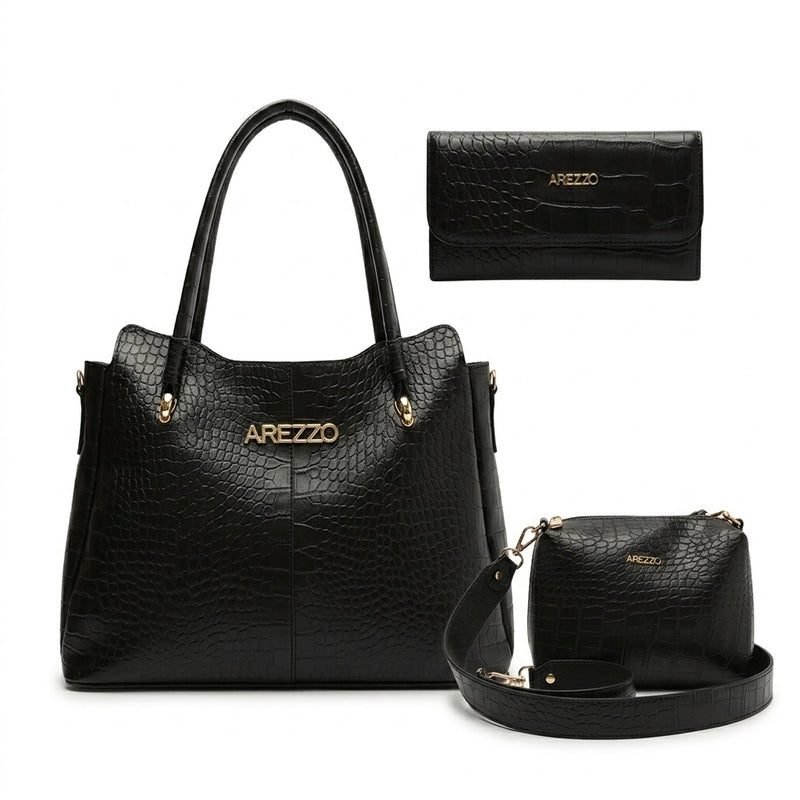 Kit Arezzo Croco Gold 3 em 1