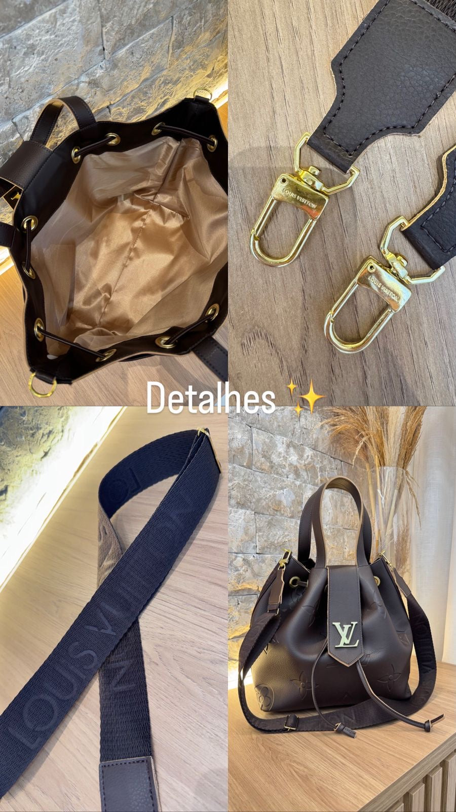 Bolsa Bucket Couro Louis Vuitton