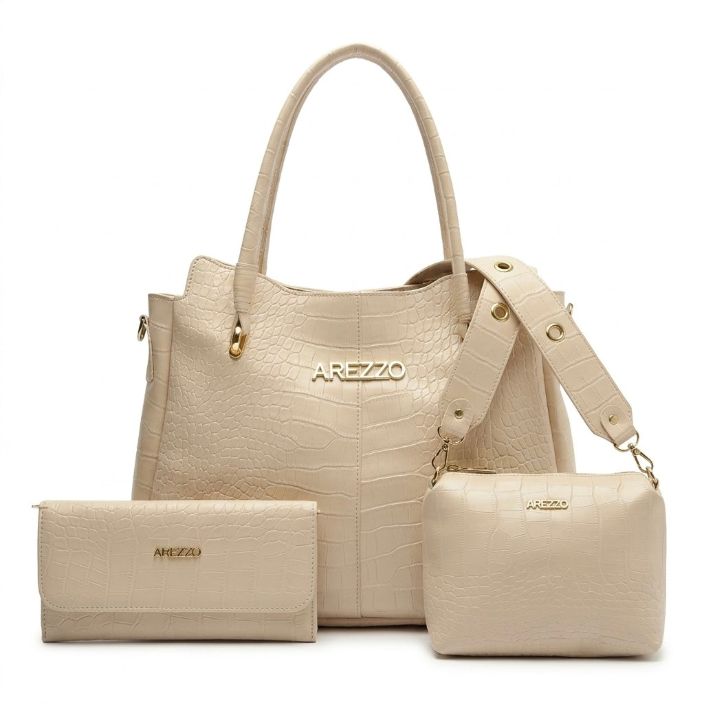 Kit Arezzo Croco Gold 3 em 1