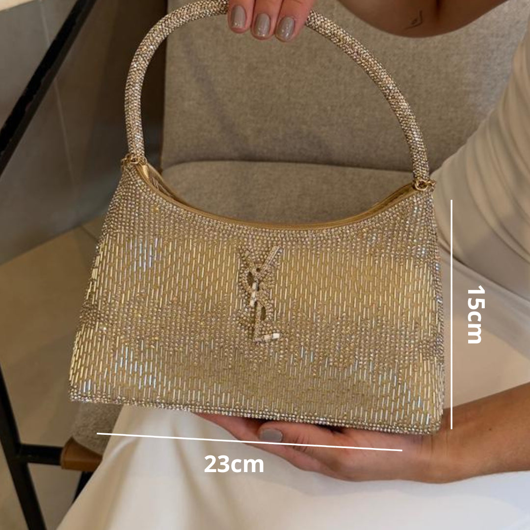 Bolsa Baguete YSL com Strass