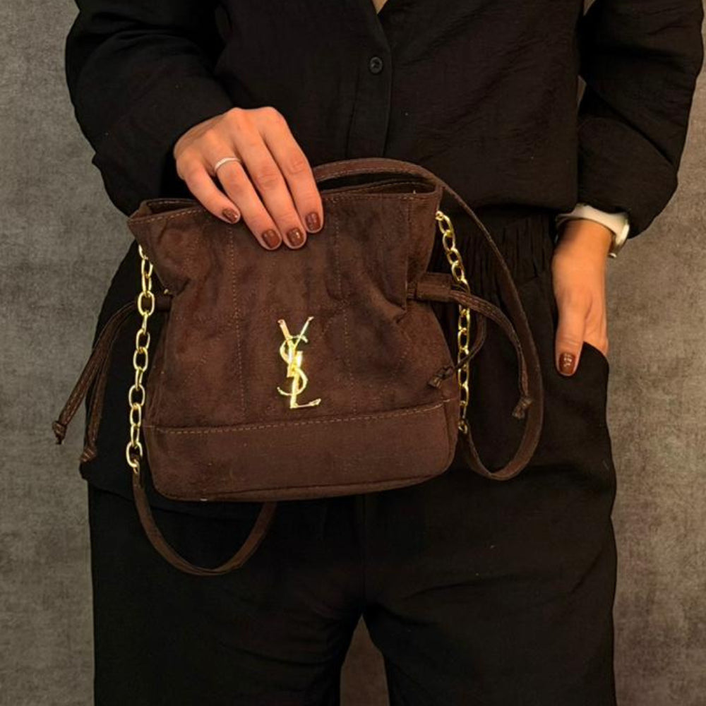 Bolsa Saco YSL em Camurça