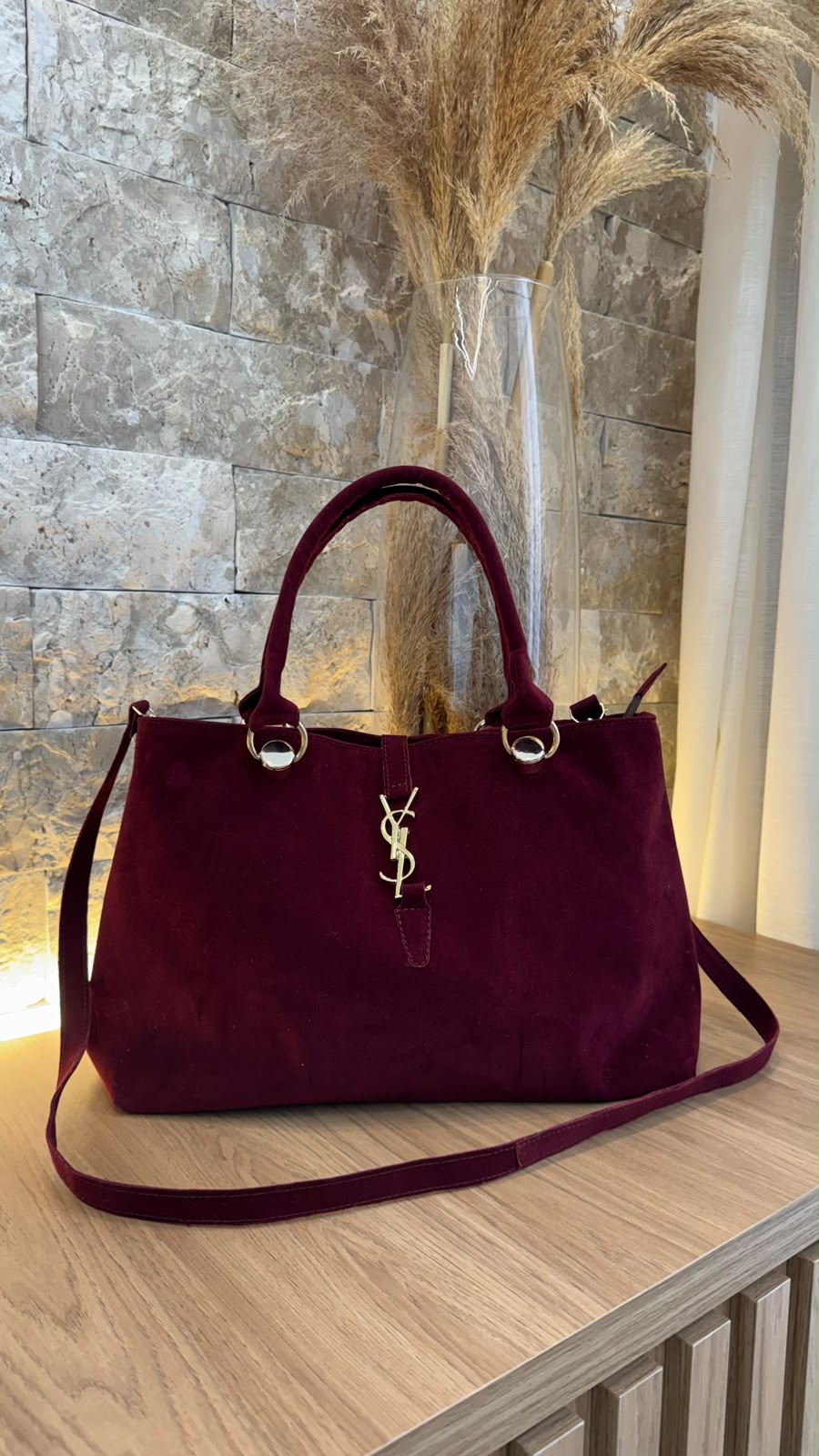 Bolsa Tote YSL em Camurça