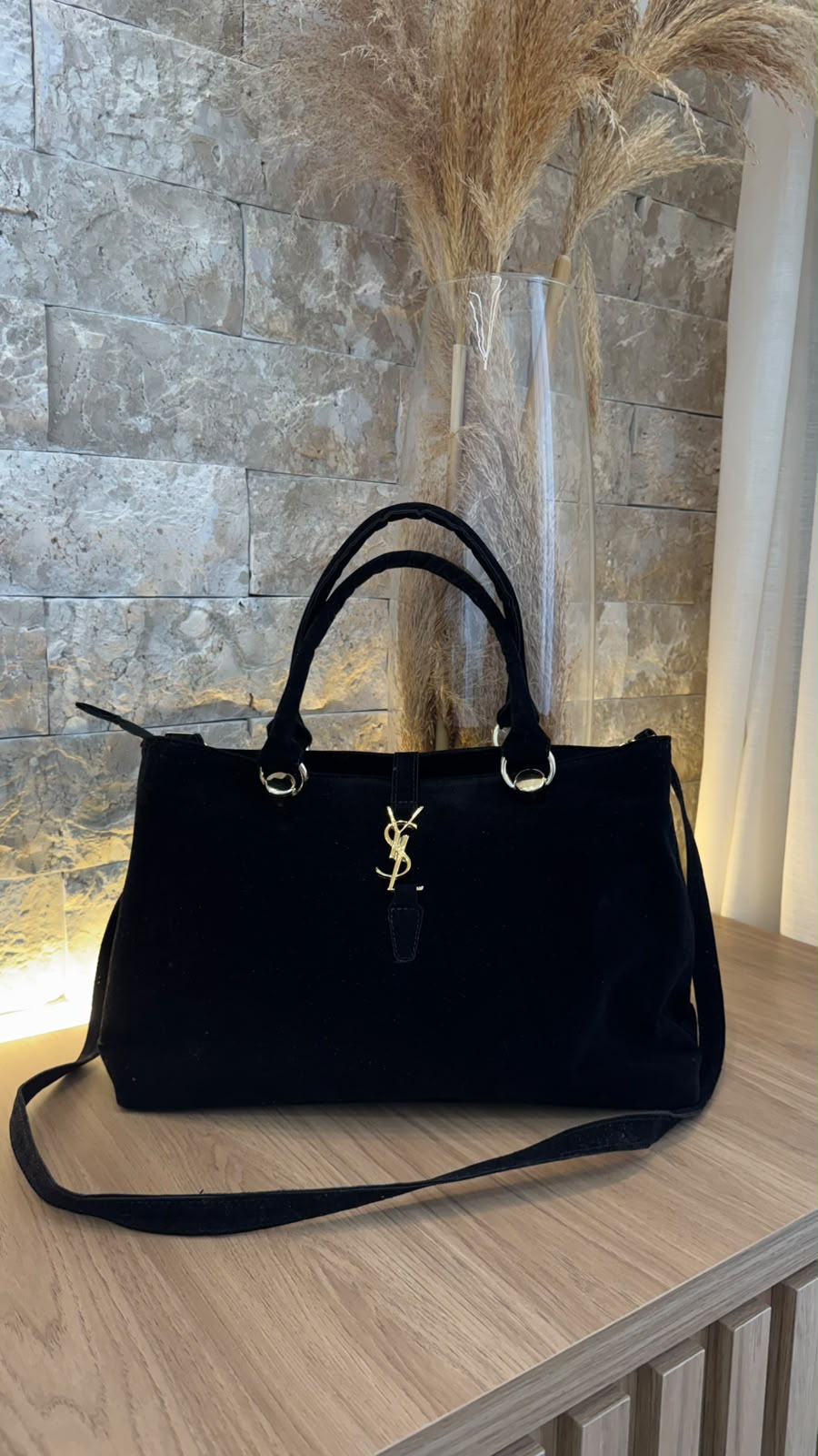 Bolsa Tote YSL em Camurça