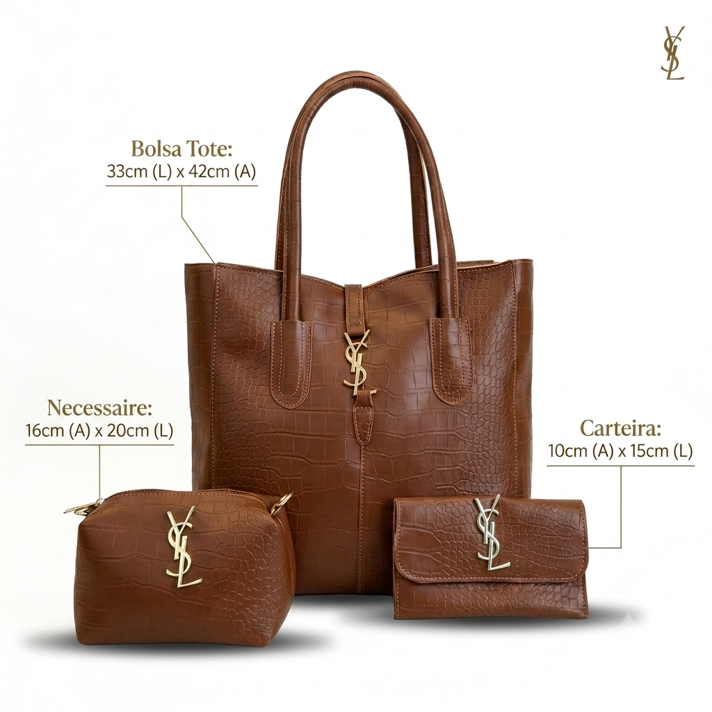 Kit YSL Roma Croco 3 em 1