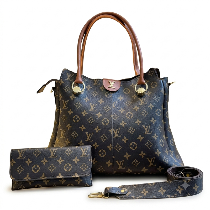 Kit 2 em 1 Madame Louis Vuitton Bolsa + Carteira