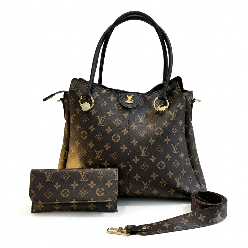 Kit 2 em 1 Madame Louis Vuitton Bolsa + Carteira