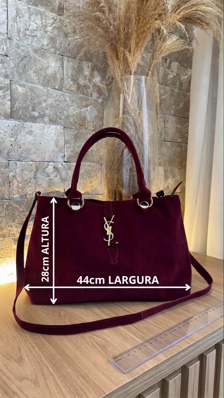 Bolsa Tote YSL Penelope em Camurça