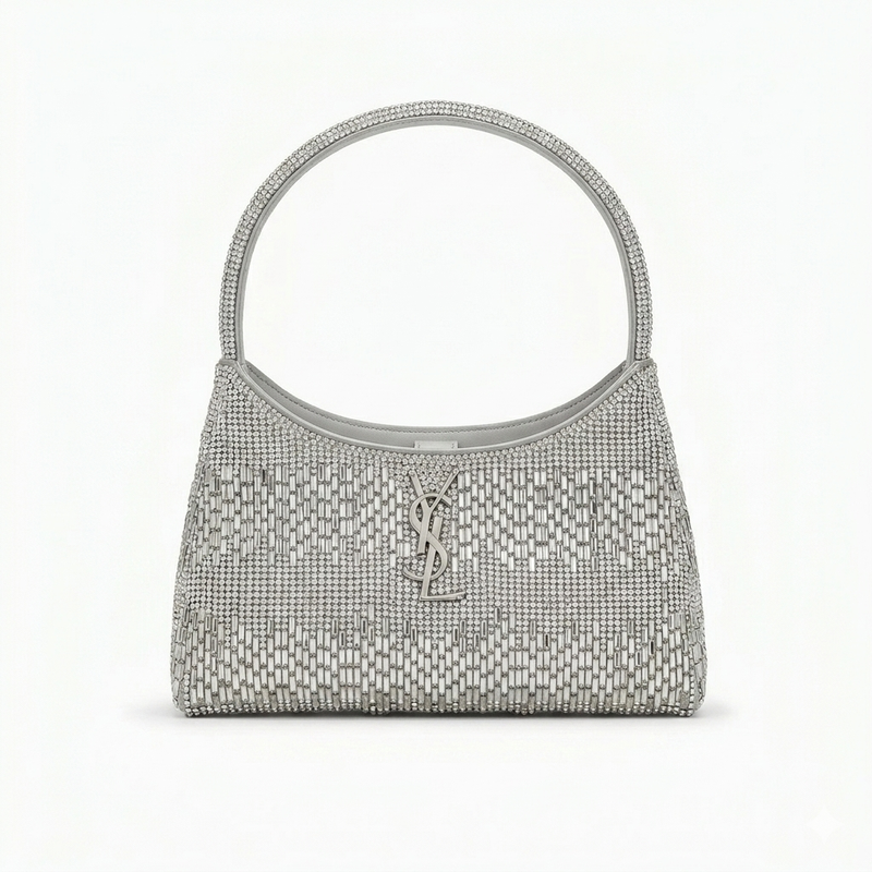Bolsa Baguete YSL com Strass