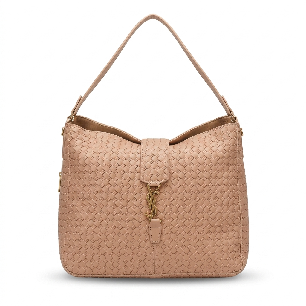Bolsa Hobo YSL em Couro Trançado