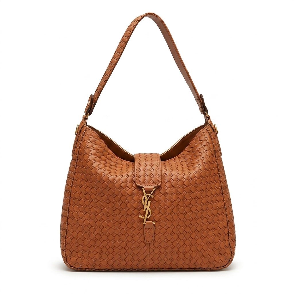 Bolsa Hobo YSL em Couro Trançado