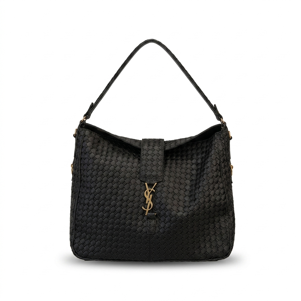 Bolsa Hobo YSL em Couro Trançado
