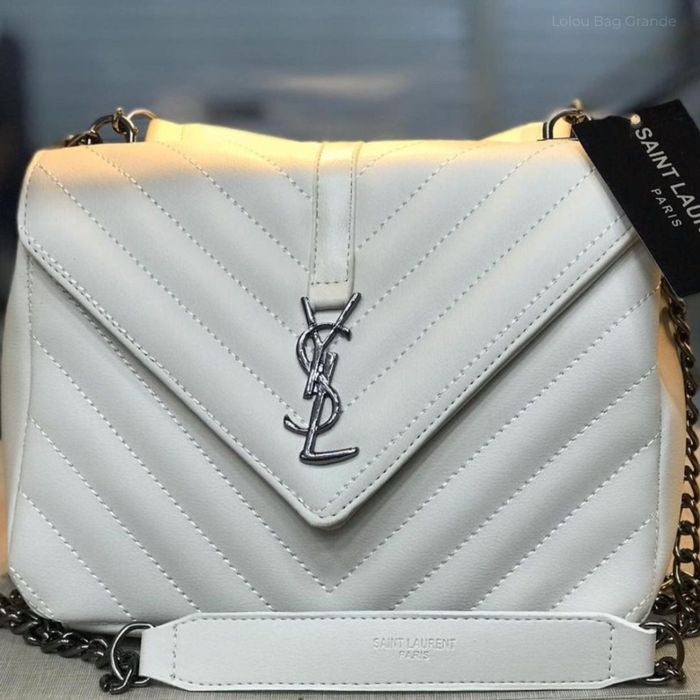 Bolsa YSL Loulou Grande em Chevron