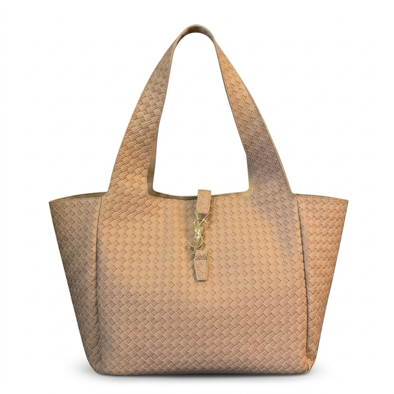 Bolsa Tote Grande YSL em Couro Trançado