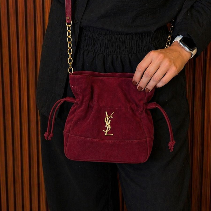 Bolsa Saco YSL em Camurça