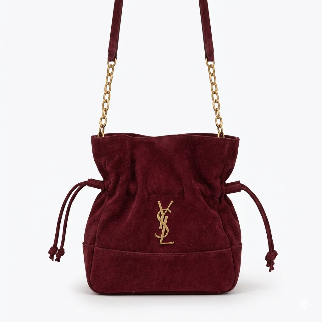 Bolsa Saco YSL em Camurça