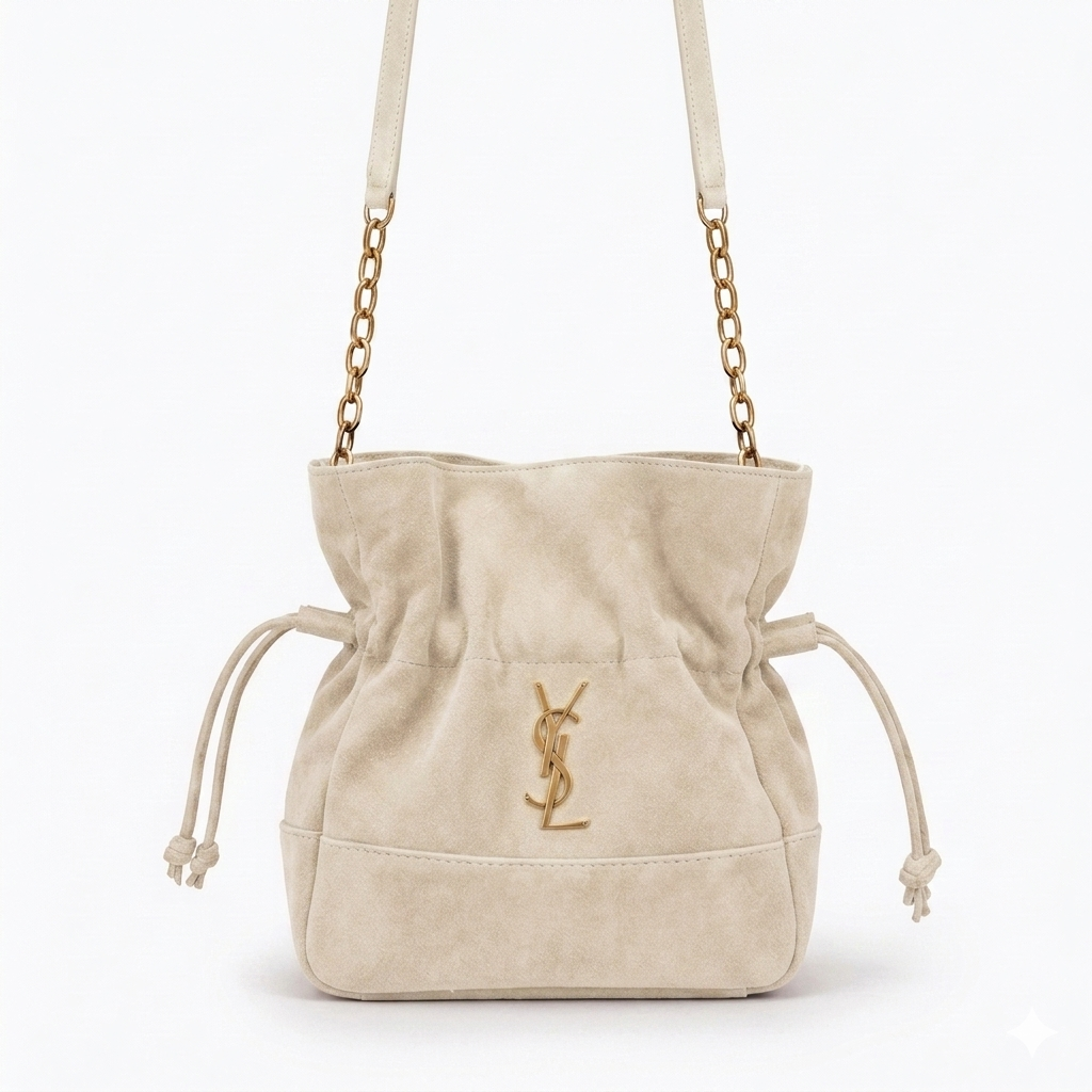 Bolsa Saco YSL em Camurça