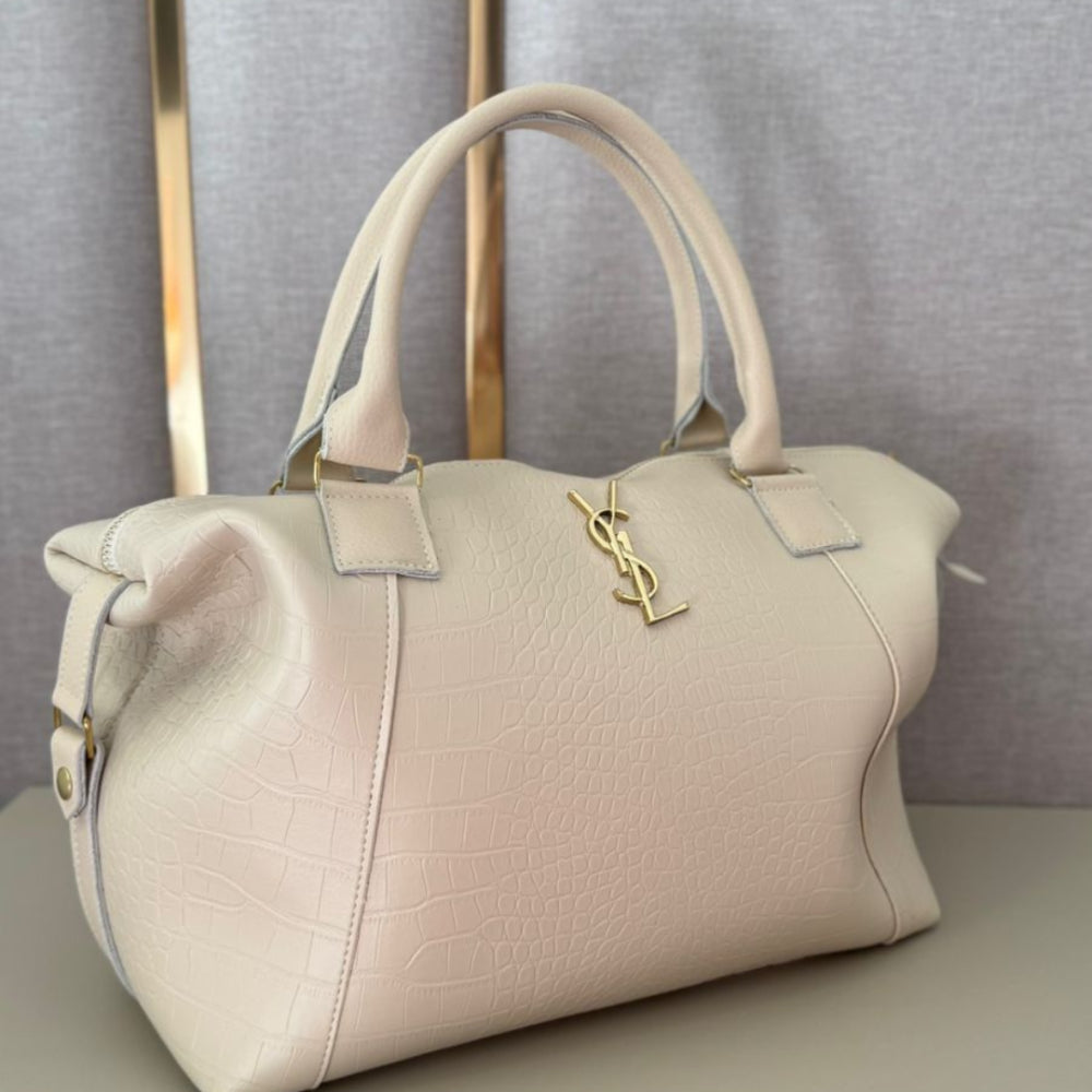 Bolsa Baú YSL em Couro Croco